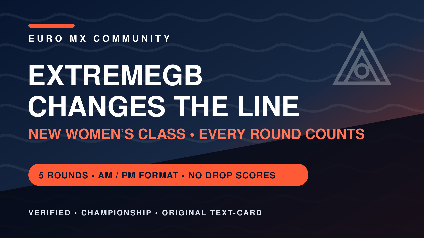 Euro MX Community editorial visual for ExtremeGB adds a women’s class and no-drop scoring
