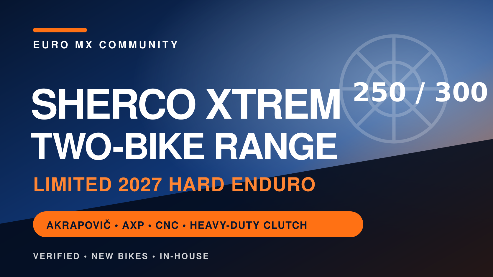 Euro MX Community editorial visual for Sherco turns the 2027 Xtrem into a two-bike range